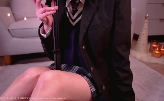鬼花まりす生放送 放学后和儿时好友的圣诞约会♡在家偷偷舔耳